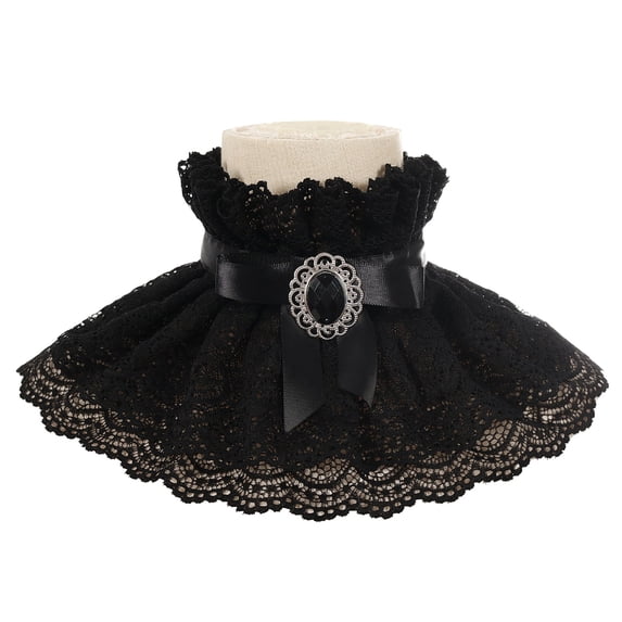 Women Renaissances Vintage Ruffle Lace Neck Collar Chokers for Costume