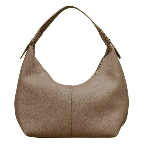 Women Retro Casual Armpit Handbag PU Leather Girls Outdoor Daily Bag (Beige)