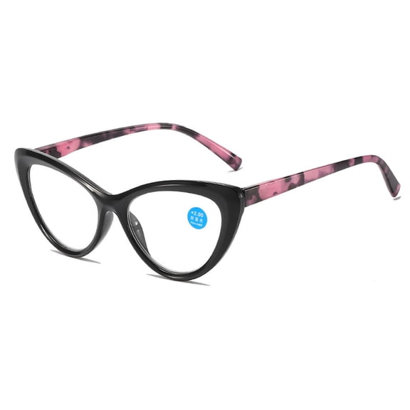 Women Retro Cat Eye Reading Glasses 3.50 Ladies Anti Blue Light Spring Hinge Black Pink Readers +3.5