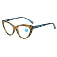 thumbnail image 1 of Women Retro Cat Eye Reading Glasses 4.00 Ladies Anti Blue Light Spring Hinge Brown Blue Tortoiseshell Readers +4.0, 1 of 7