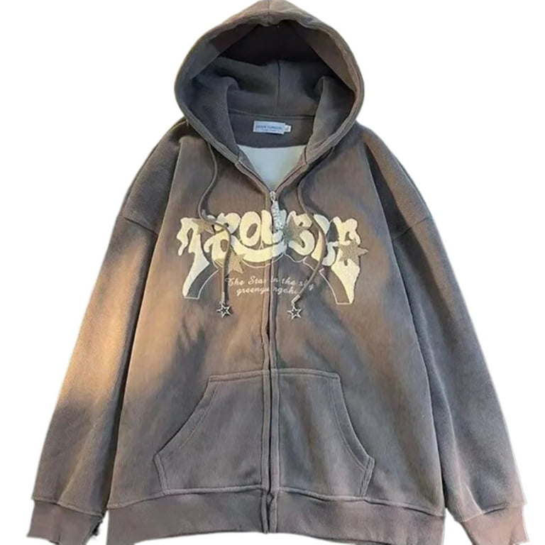 Long-Sleeved Embroidered Loose Hooded Sweatshirt Long-Sleeved Embroidered Loose Hooded Sweatshirt