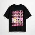 thumbnail image 1 of Women Retro Langley First Name Personalized Groovy 80's T-Shirt, 1 of 7