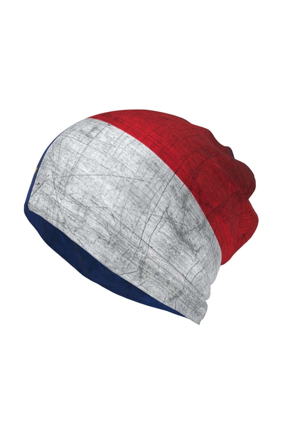 Women Retro North-Carolina Flag Slouchy Beanie Hat Stretch Turban Hats Headwear Caps Baggy Skull Sleep Scarf