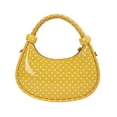 thumbnail image 1 of Women Retro Polka Dot Hobo Shoulder Bag, Glossy Leather Mini Crescent Handbag with Detachable Crossbody Strap, Fashion Casual Small Underarm Purse for Daily Shopping Dating Travel, 1 of 4