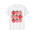 thumbnail image 1 of Women Retro Red Berry Fruit Cottagecore Strawberry T-Shirt Tee Top, 1 of 7