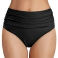 thumbnail image 1 of Women Retro Ruched High Waist Swimsuit Bottoms Stretch Beach Shorts, 1 of 18