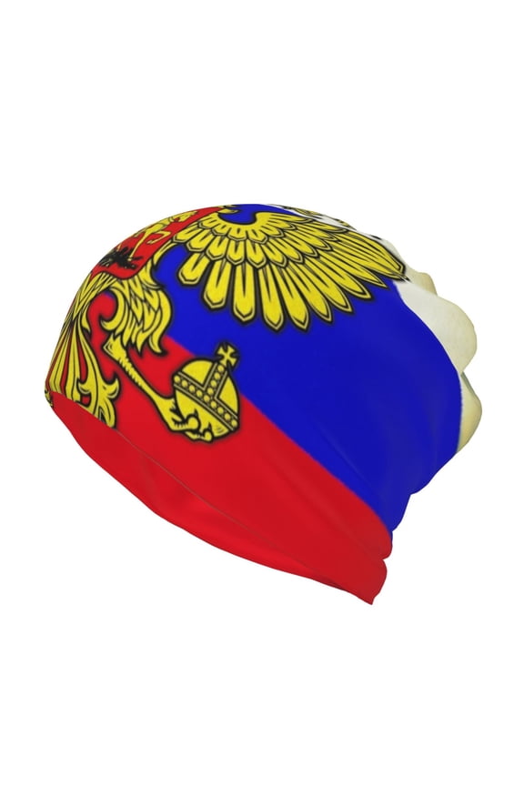 Women Retro Russian Flag Slouchy Beanie Hat Stretch Turban Hats Headwear Caps Baggy Skull Sleep Scarf