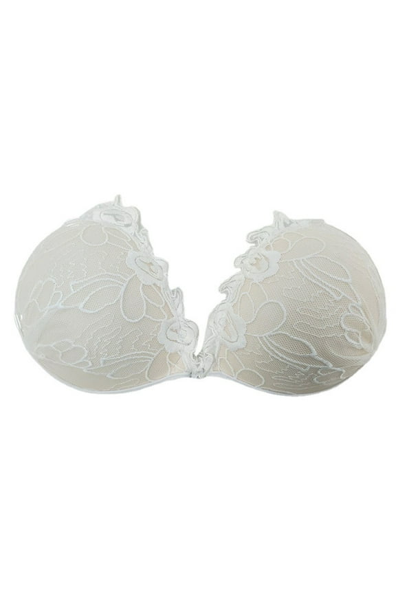 Women Reusable Adhesive Silicone Nipple Covers with Front Clip Breast Lift Push Up Strapless Backless Sticky Lace Bras