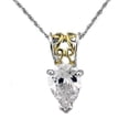 thumbnail image 1 of Women Reverse Two-Tone 925 Sterling Silver Chain Pendant with AAA Grade CZ in Clear - 18 in., 1 of 1