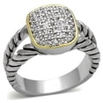 thumbnail image 1 of Women Reverse Two-Tone Brass Ring with AAA Grade CZ in Clear - Size 9, 1 of 1