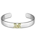 thumbnail image 1 of Women Reverse Two-Tone White Metal Bangle with Top Grade Crystal in Clear - 6.75 in., 1 of 1
