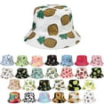 thumbnail image 1 of Women Reversible Bucket Hat Summer Travel Lightweight Foldable Beach Outdoor Hat - White Pineapple, 1 of 5