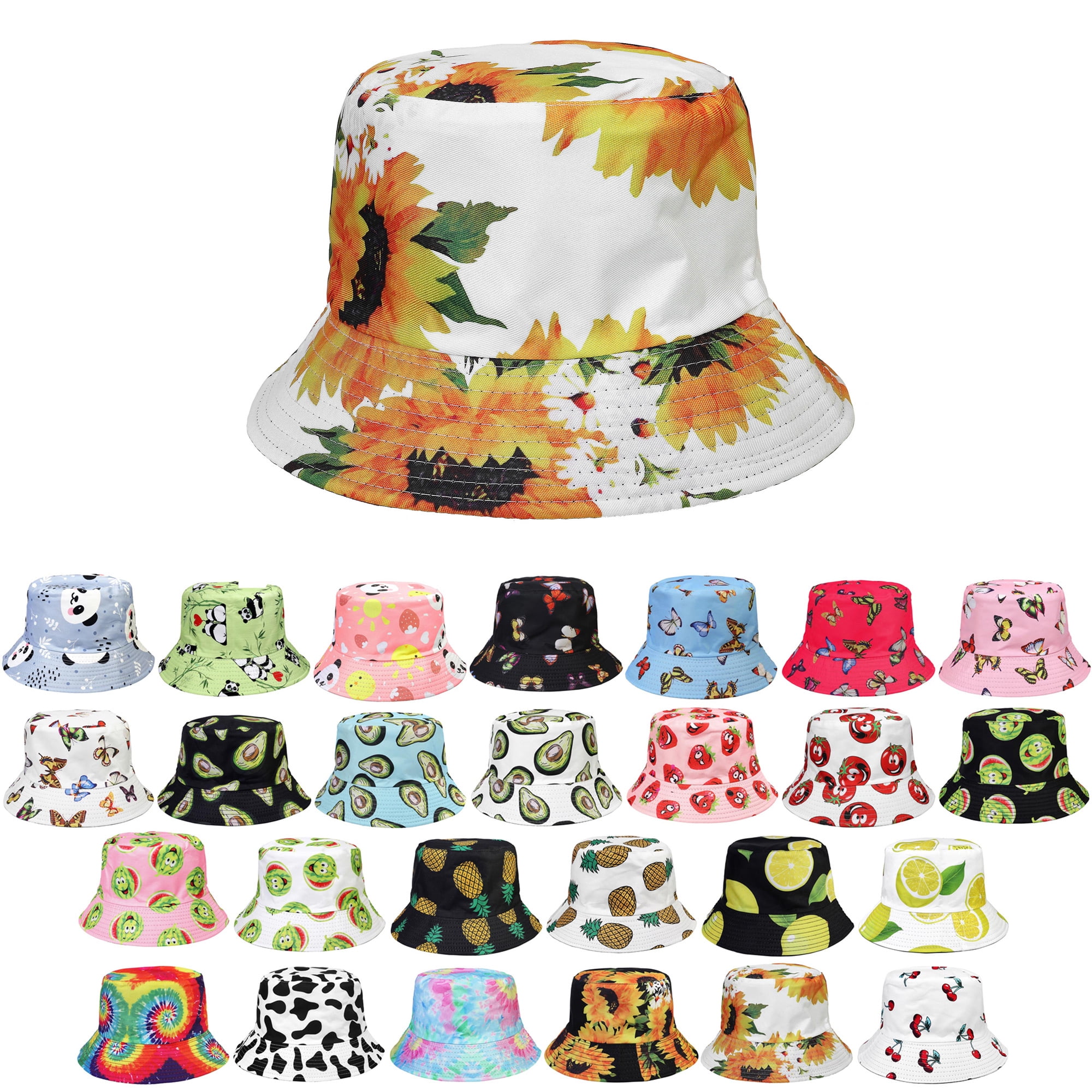 Reversible Bucket Hat – Lightweight & Packable for Travel Womens Sun Hats Wide Brim Reversible Bucket Cotton Hat  main image 3