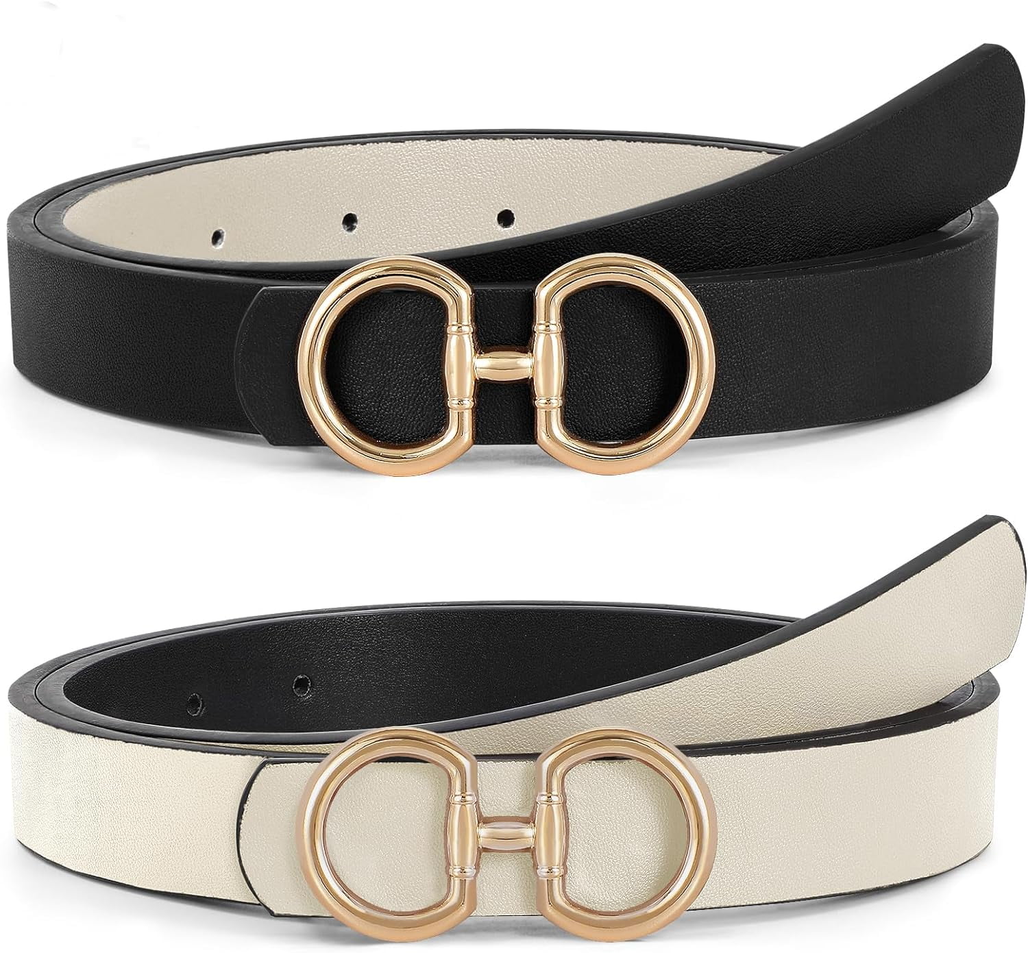 Women Reversible Leather Belt for Jeans Pants Fashion Ladies 