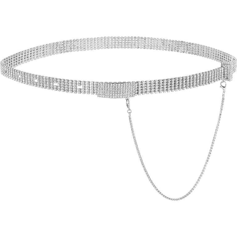 Women Rhinestone Chain Waist Belt Crystal Wedding Sparkle  display picture 2
