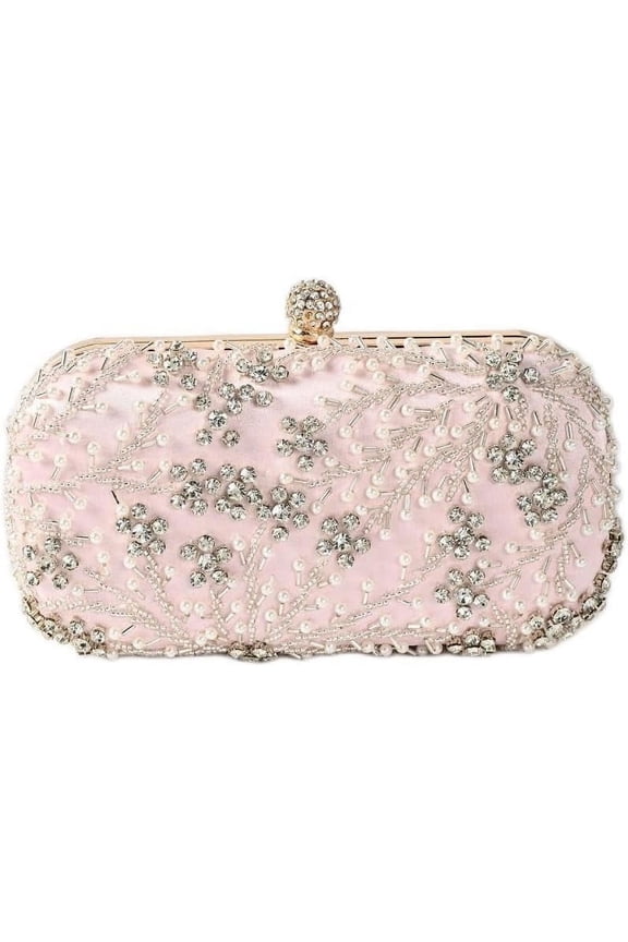 Women Rhinestone Clutch Evening Bags Pearl Clutch Purse Wedding Prom Purse Formal Cocktail Party Handbag