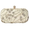 thumbnail image 1 of Women Rhinestone Clutch Evening Bags Pearl Clutch Purse Wedding Prom Purse Formal Cocktail Party Handbag, 1 of 6