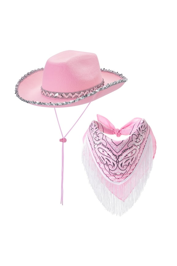 Women Rhinestone Cowboy Hats Sequined Wide Brim Western Hat Shiny Cowgirl Cap for Party Holidays