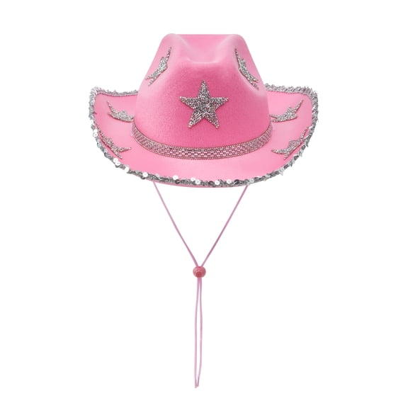 Women Rhinestone Cowboy Hats Sequined Wide Brim Western Hat Shiny Cowgirl Cap for Party Holidays