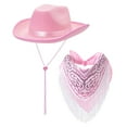 thumbnail image 1 of Women Rhinestone Cowboy Hats Sequined Wide Brim Western Hat Shiny Cowgirl Cap for Party Holidays, 1 of 6