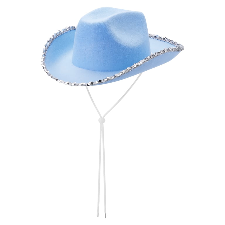 Wide Brim Rhinestone Cowboy Hat Party Cap Women Rhinestone Cowboy Hats Sequined Wide Brim Western Hat  main image 4