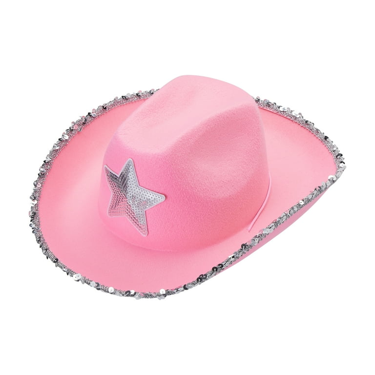 Women Rhinestone Cowboy Hats Wide Brim Western Style Furry Cowgirl