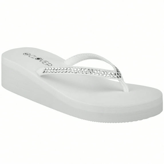 Women Rhinestone Decor Flip Flops Glamorous Summer Flip Flops Toe Post Vacation Fashion Black Flip Flops Summer Fashion Sandals