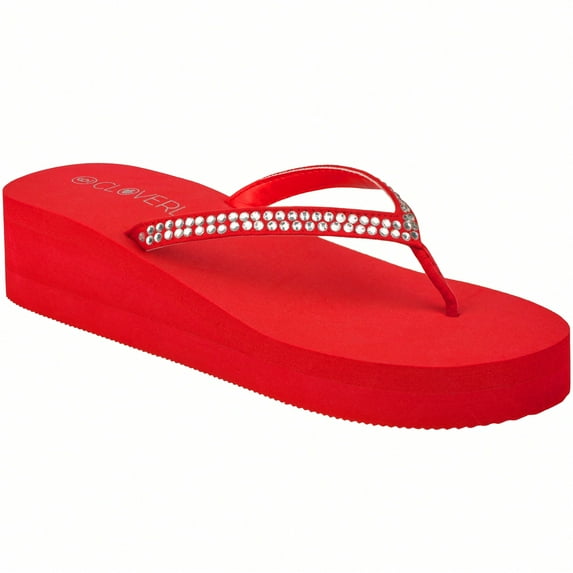 Women Rhinestone Decor Flip Flops Glamorous Summer Flip Flops Toe Post Vacation Fashion Black Flip Flops Summer Fashion Sandals