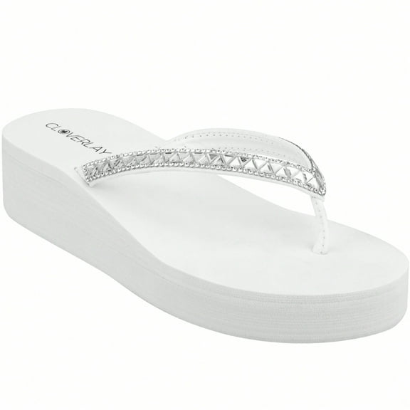 Women Rhinestone Decor Flip Flops Glamorous Summer Flip Flops Toe Post Vacation Fashion Black Flip Flops Summer Fashion Sandals