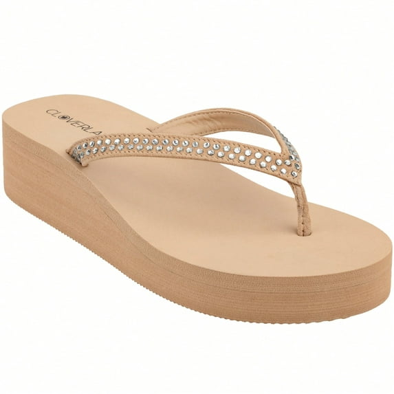 Women Rhinestone Decor Flip Flops Glamorous Summer Flip Flops Toe Post Vacation Fashion Black Flip Flops Summer Fashion Sandals