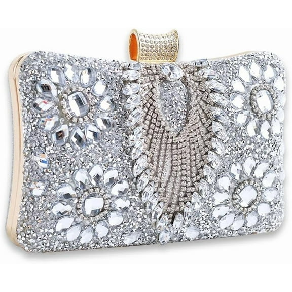 Women Rhinestone Evening Bag Multicolor Clutch Bag Bridal Wedding Purse Luxury Crystal Handbag Glitter Shoulder Bag