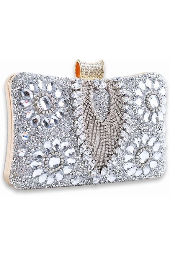 Women Rhinestone Evening Bag Multicolor Clutch Bag Bridal Wedding Purse Luxury Crystal Handbag Glitter Shoulder Bag
