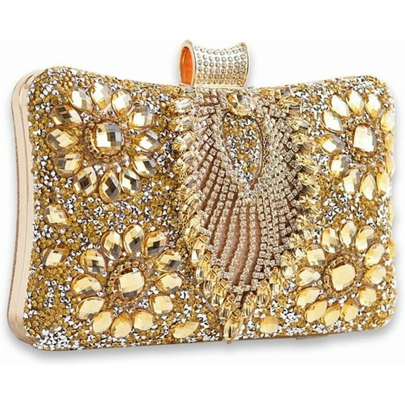 Women Rhinestone Evening Bag Multicolor Clutch Bag Bridal Wedding Purse Luxury Crystal Handbag Glitter Shoulder Bag