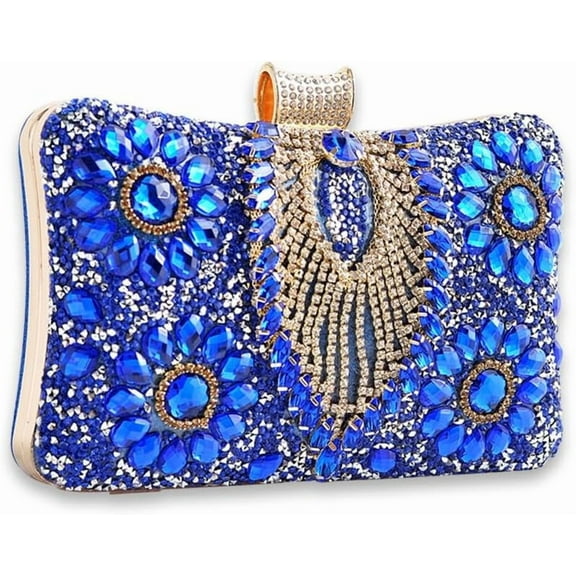 Women Rhinestone Evening Bag Multicolor Clutch Bag Bridal Wedding Purse Luxury Crystal Handbag Glitter Shoulder Bag