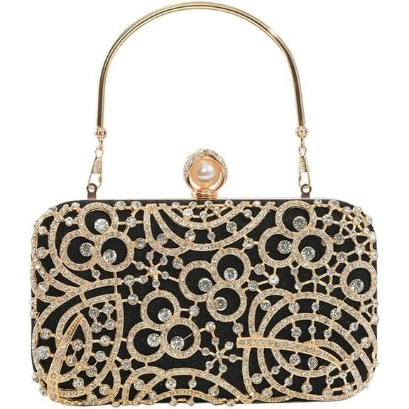 Women Rhinestone Evening Bag Sparkly Sequin Purse Clutch Bag Bridal Wedding Handbag Glitter Shoulder Bag