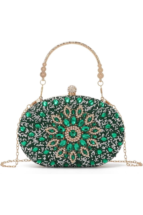 Women Rhinestone Evening Clutch Purse Bag Bling Glitter Sparkly Diamond Tote Bag Crystal Wedding Party Bag