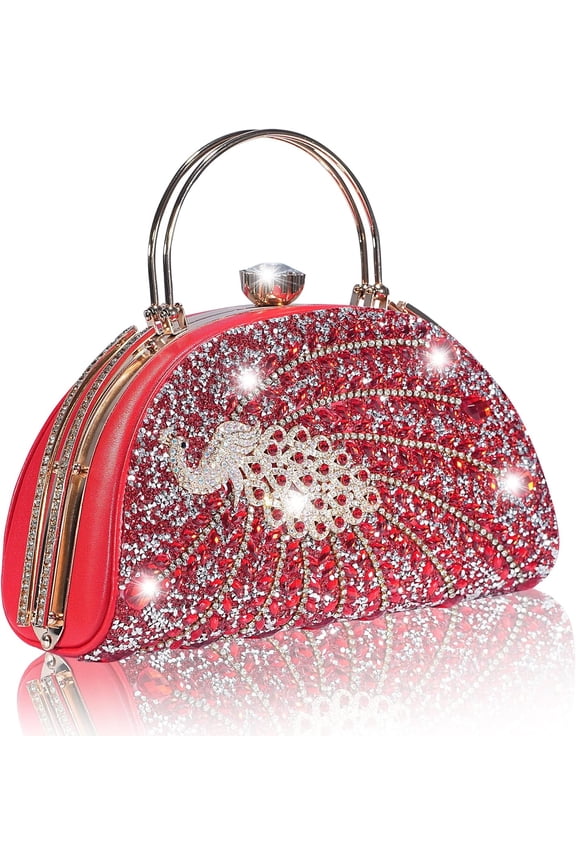 Women Rhinestone Evening Clutch Purses Diamond Handbag Weddings Formal Bag Party Sparkly Crystal Purse
