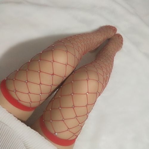 Women Rhinestone Fishnet Tights, Hosiery Sparkle Hollow Out Mesh Stockings,  Crystal Over Knee Sexy Socks 