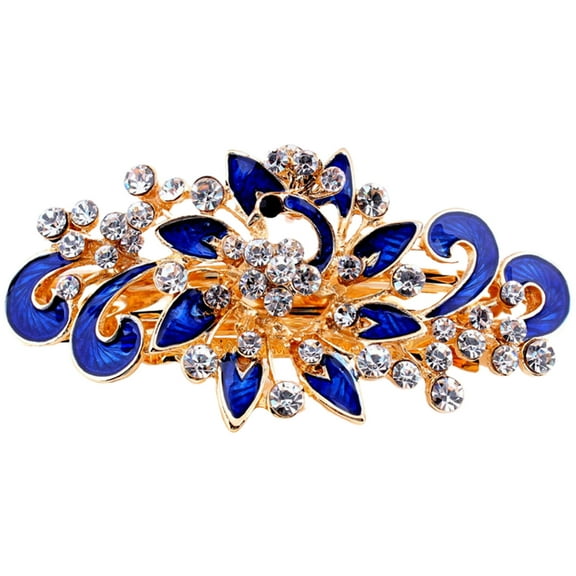 Women Rhinestone Hairpin, Fashion Casual Vintage Shiny Alloy Flower Shape Hair Clip Hair Accessory Barrette Jewelry for Party and Daily Wear