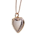 thumbnail image 1 of Women Rhinestone Heart Photo Frame Locket Necklace Clavicle Chain Jewelry Gift, 1 of 8