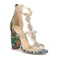 thumbnail image 1 of Women Rhinestone Jewel Transparent Cage Chunky Heel Sandal 19033, 1 of 6
