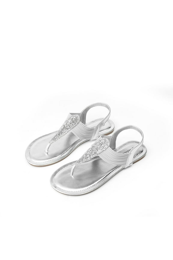 Women Rhinestone Sandals Summer Flat Sandal Ankle Strap Shoes Casual Beach Shoes