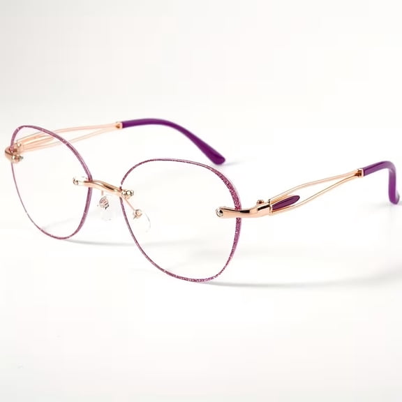 Women Rhinestone Unframed Reading Glasses Lightweight Edge Cutting Design Daily Readers for Home Office Travel
