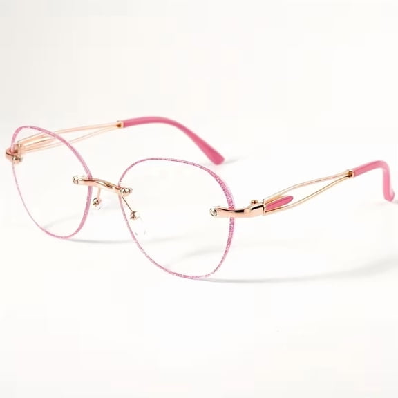 Women Rhinestone Unframed Reading Glasses Lightweight Edge Cutting Design Daily Readers for Home Office Travel