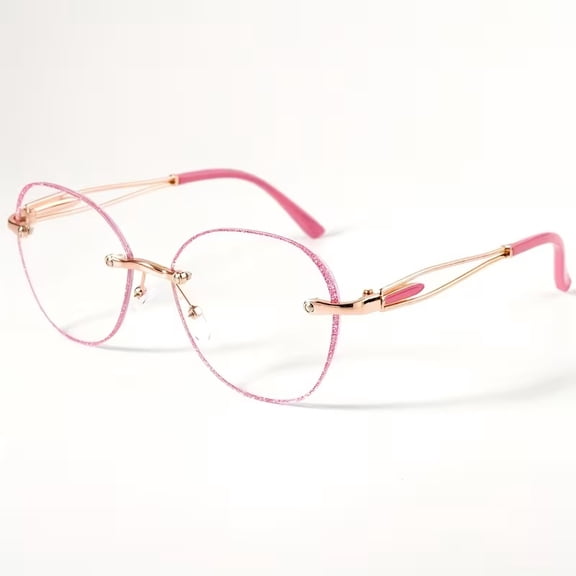 Women Rhinestone Unframed Reading Glasses Lightweight Edge Cutting Design Daily Readers for Home Office Travel