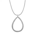 thumbnail image 1 of Women Rhodium 925 Sterling Silver Chain Pendant with AAA Grade CZ in Clear - 16 in., 1 of 1