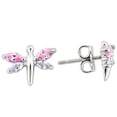 thumbnail image 1 of Women Rhodium 925 Sterling Silver Earrings with AAA Grade CZ in Multi Color, 1 of 1