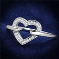 thumbnail image 1 of Women Rhodium 925 Sterling Silver Ring with AAA Grade CZ in Clear - Size 5, 1 of 1