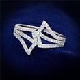 thumbnail image 1 of Women Rhodium 925 Sterling Silver Ring with AAA Grade CZ in Clear - Size 6, 1 of 1