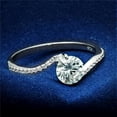 thumbnail image 1 of Women Rhodium 925 Sterling Silver Ring with AAA Grade CZ in Clear - Size 7, 1 of 1